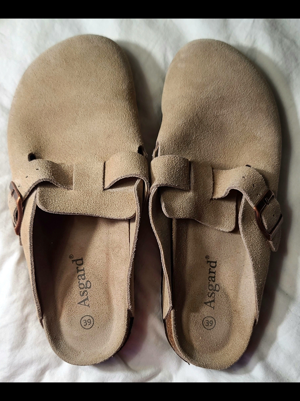 Asgard Suede Slip-On Clogs in Taupe